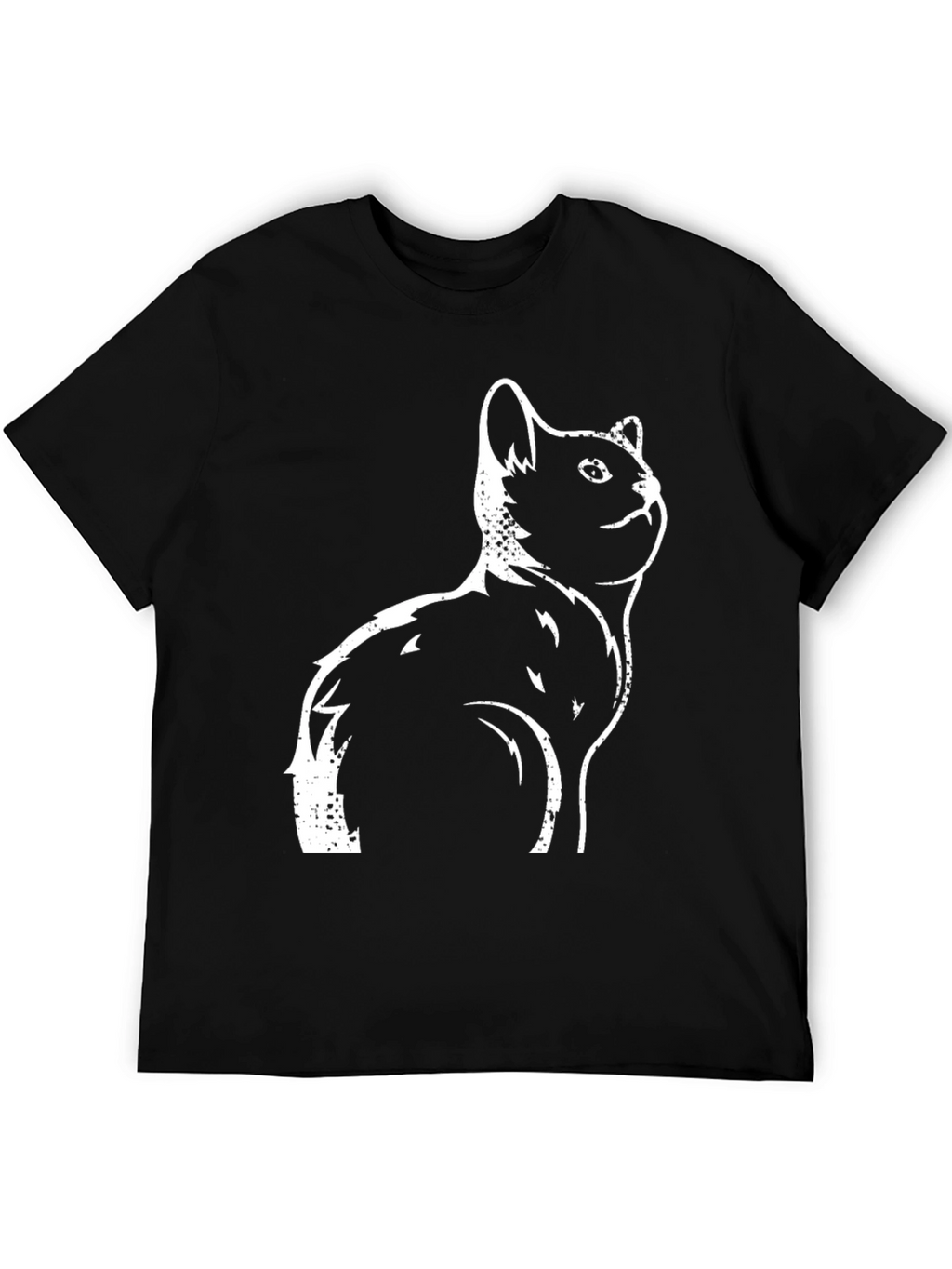 Cool Cat Graphic Tee - Black Cotton T-Shirt