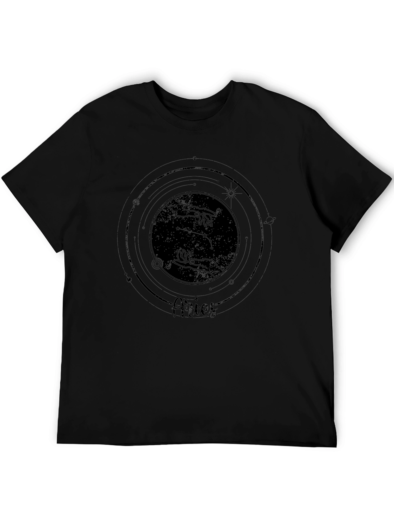 Aries Zodiac Graphic Tee - Stylish Black T-Shirt
