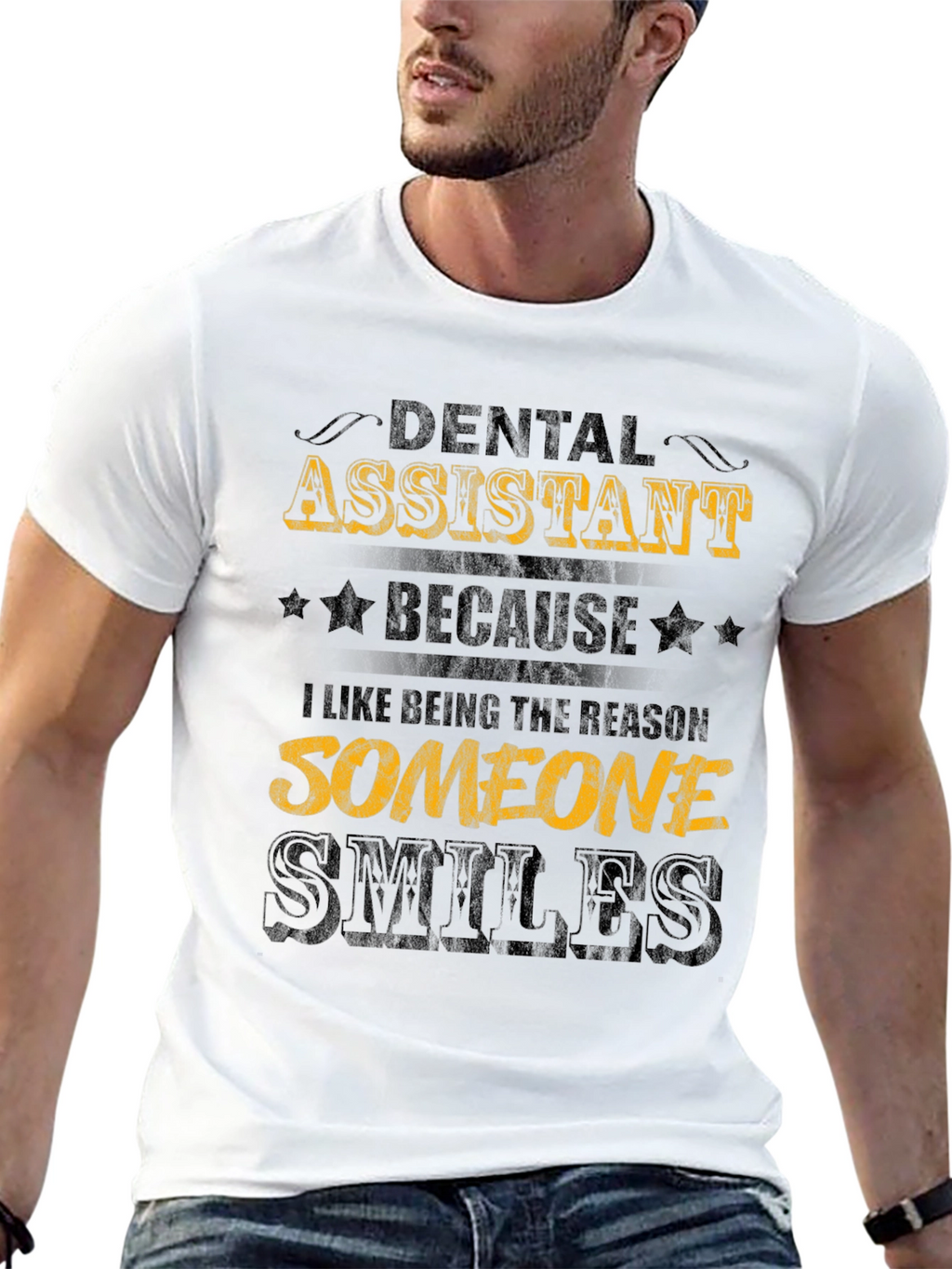 Dental Assistant Smiles Black Graphic Tee