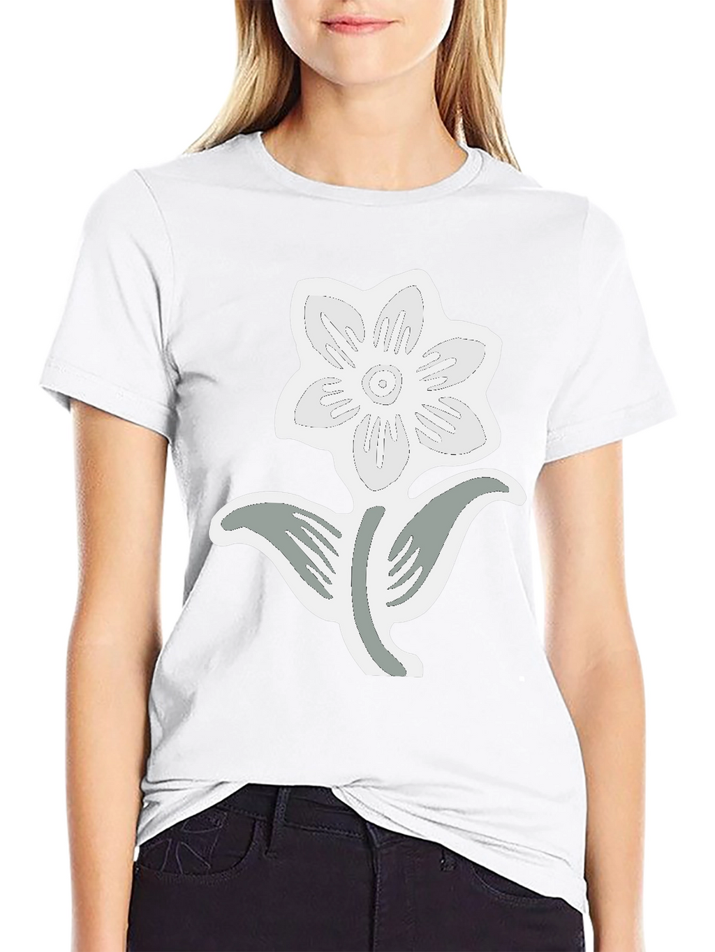 Black Flower Graphic Tee