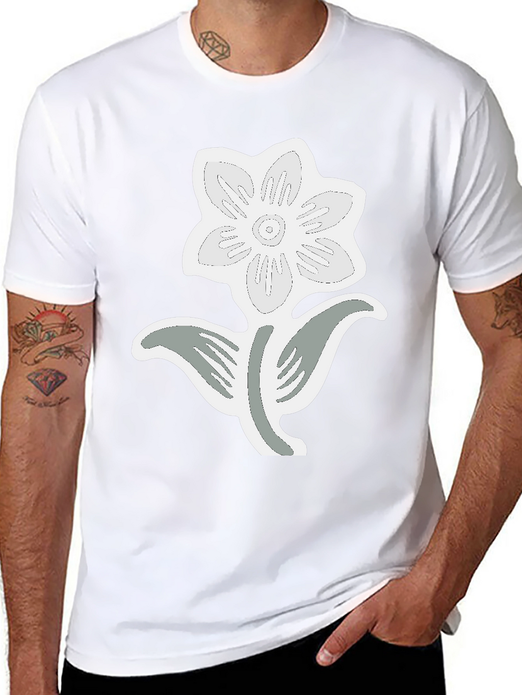 Black Flower Graphic Tee
