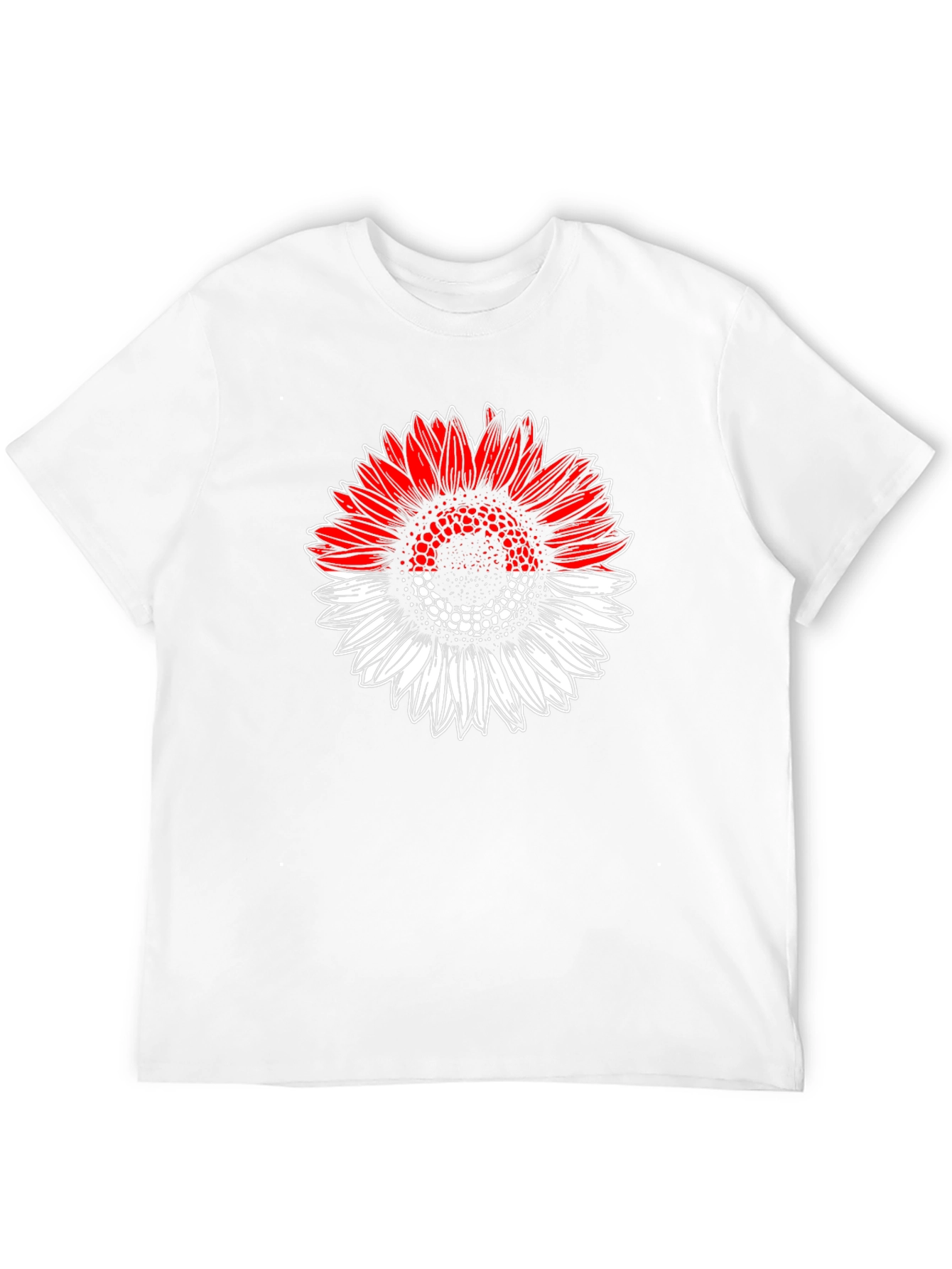 Indonesian Flag Sunflower Graphic T-Shirt