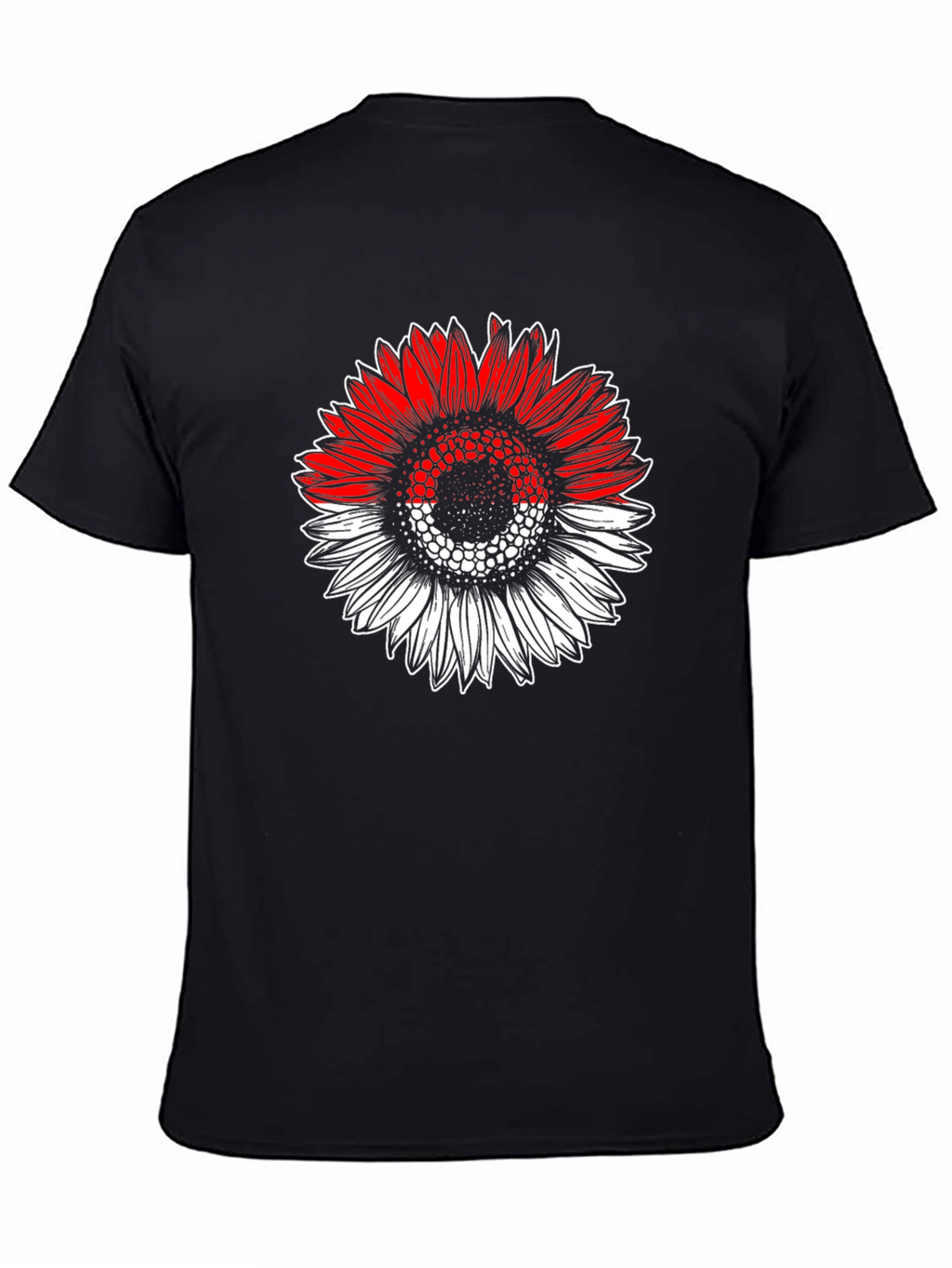 Indonesian Flag Sunflower Graphic T-Shirt