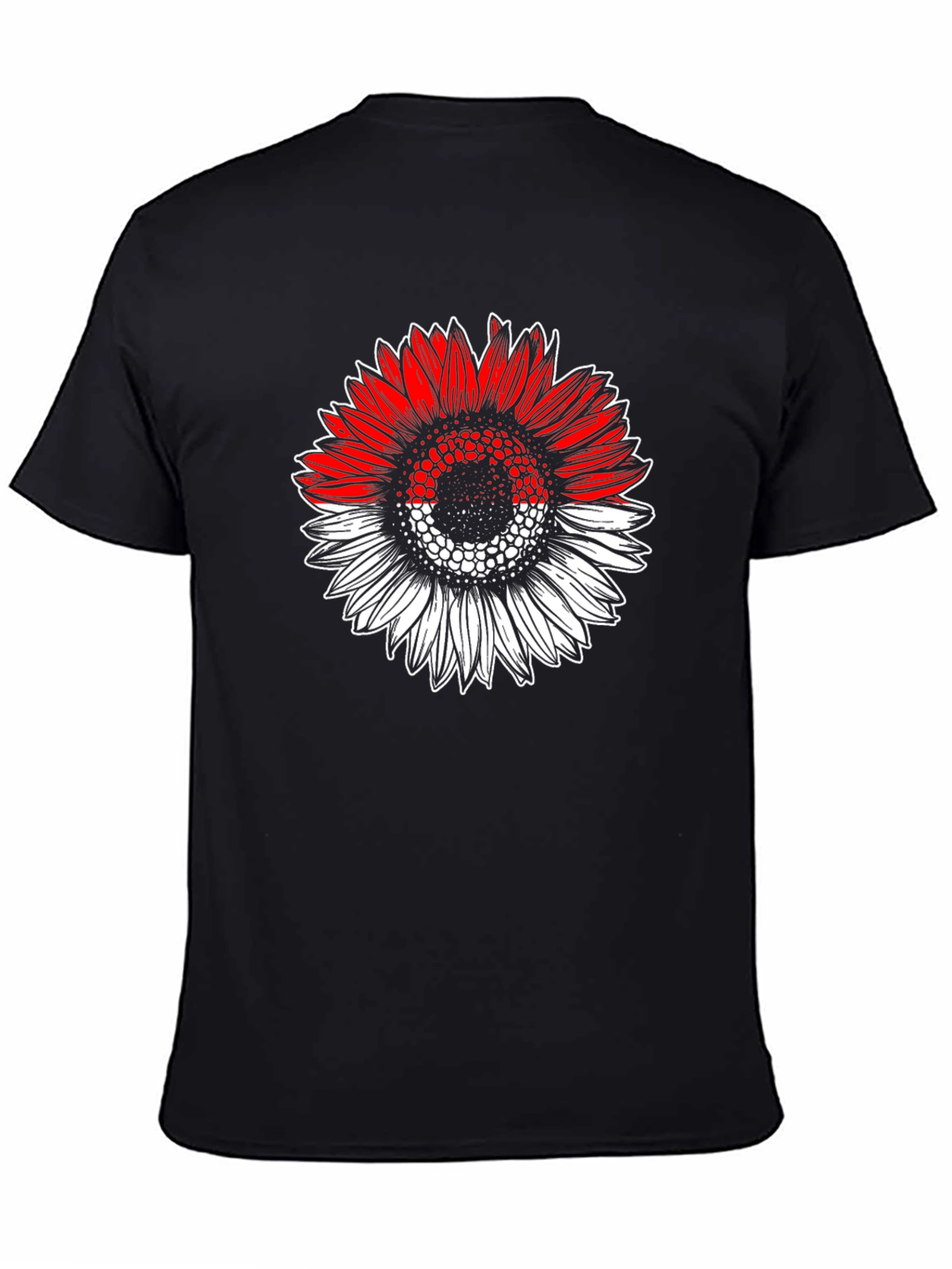 Indonesian Flag Sunflower Graphic T-Shirt
