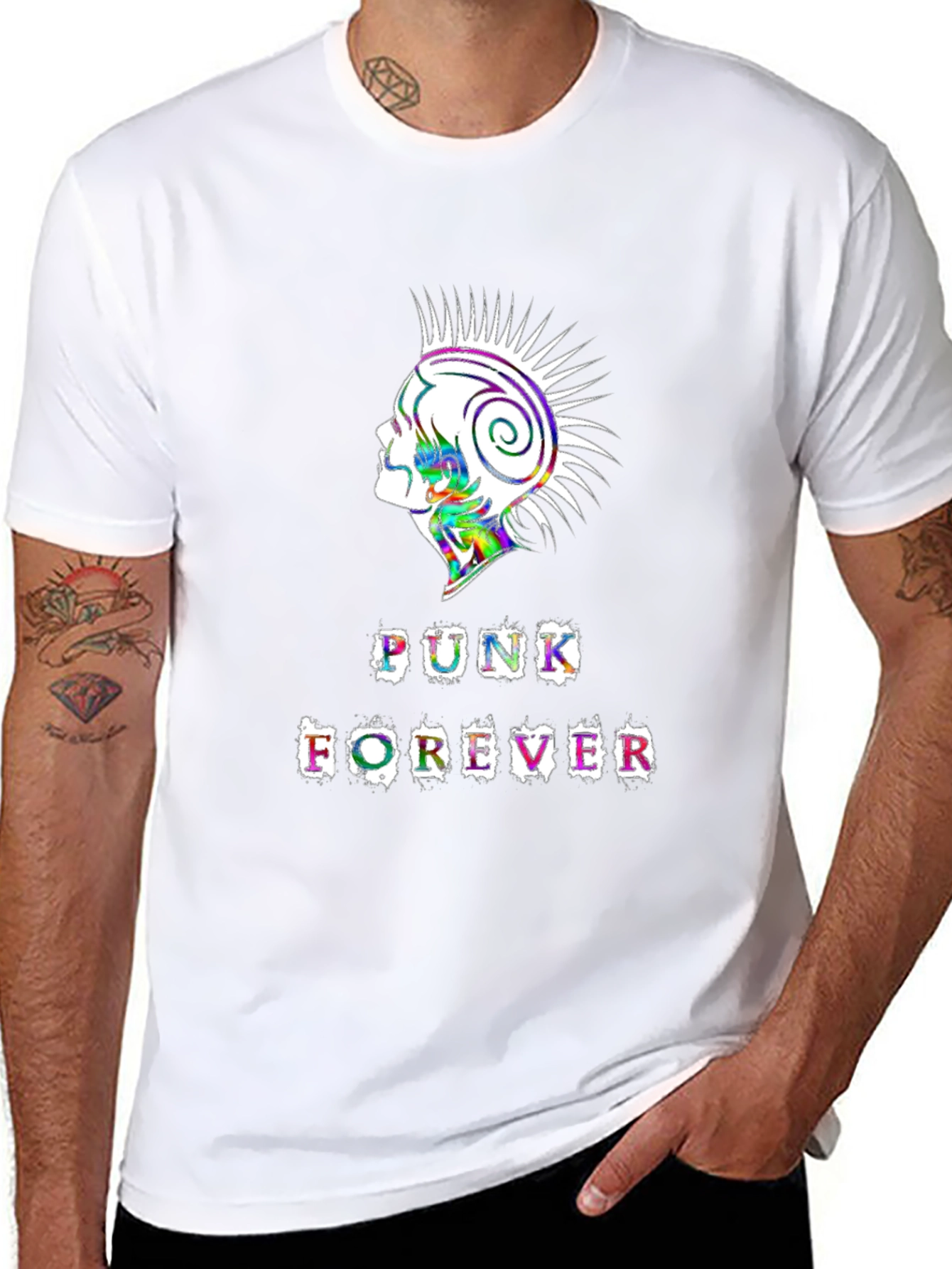 Punk Forever Graphic Tee - Black Cotton T-Shirt