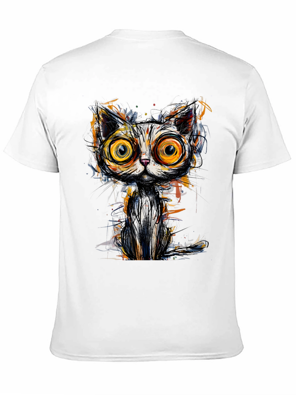 Abstract Cat Graphic Tee - Unique Art T-Shirt