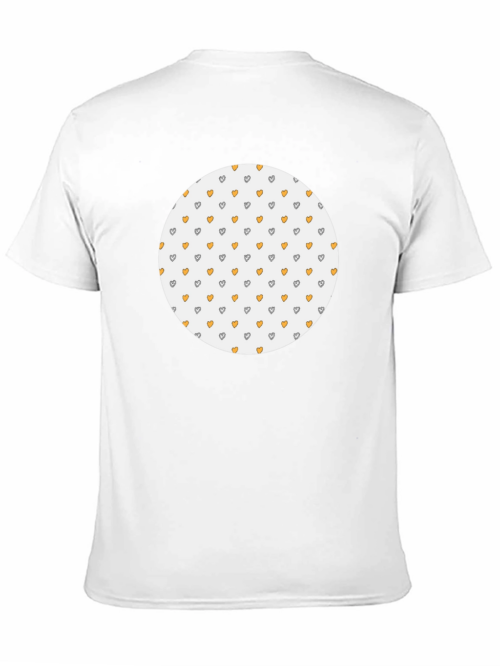 Black T-Shirt with Heart Pattern Circle