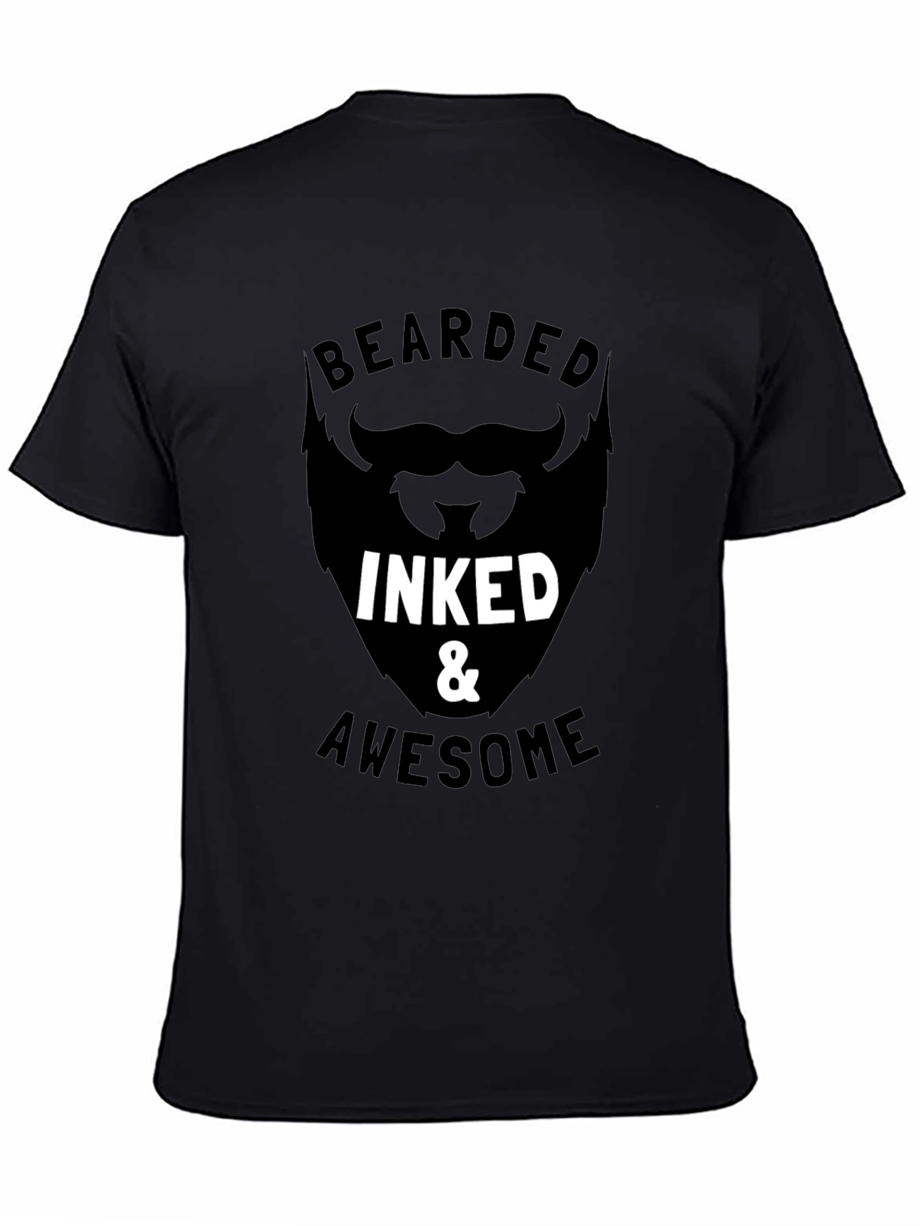 Bearded Inked & Awesome Graphic Tee - Mens Black T-Shirt