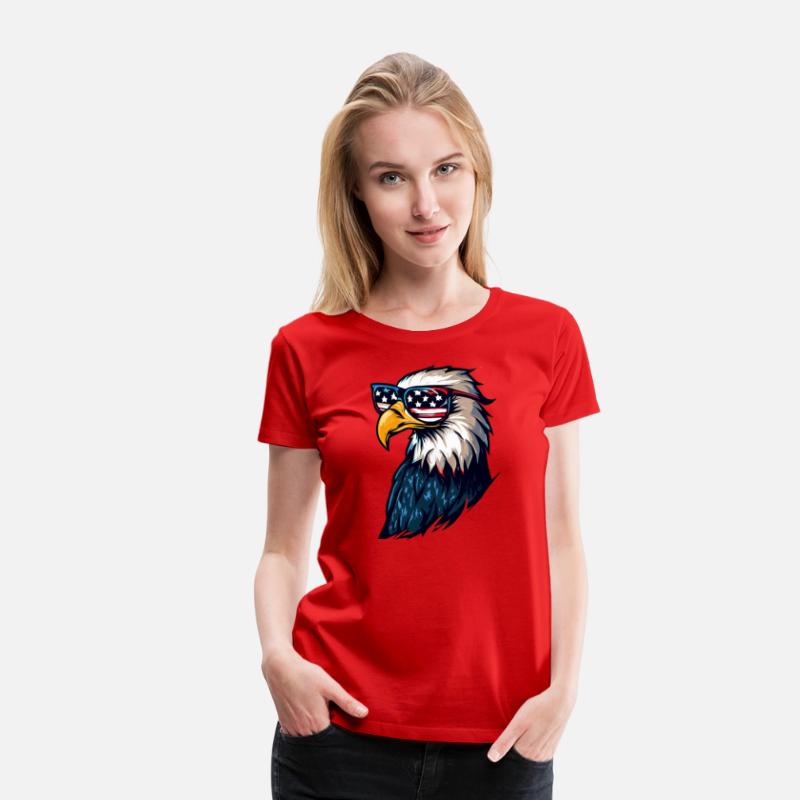 Bald Eagle Wearing USA Sunglasses