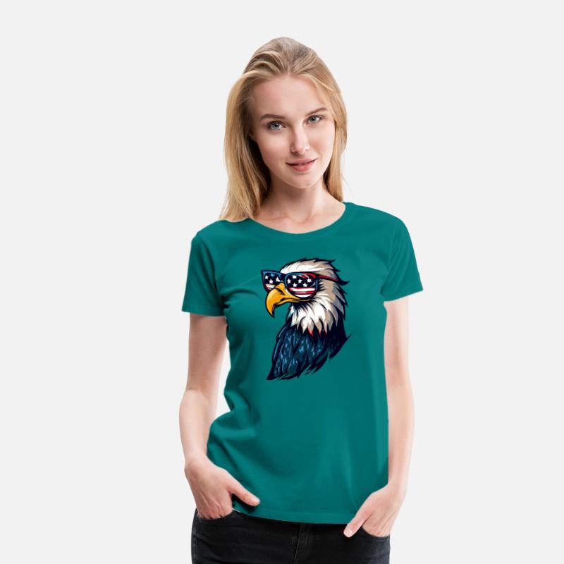 Bald Eagle Wearing USA Sunglasses