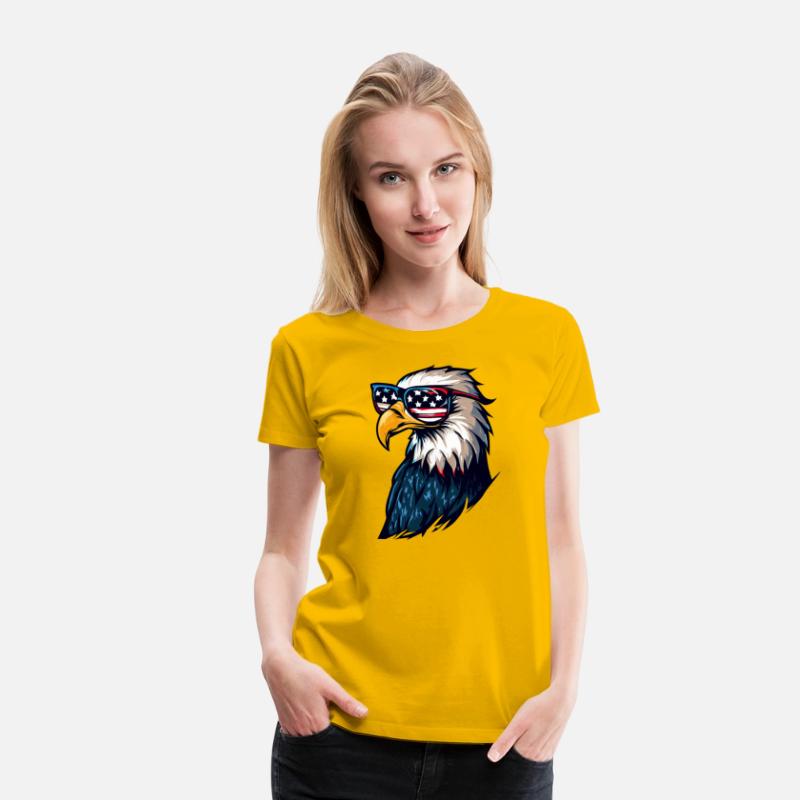 Bald Eagle Wearing USA Sunglasses