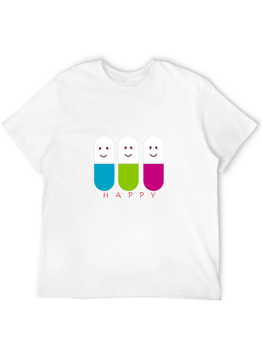 Happy Pills Graphic Tee - Black Cotton T-Shirt