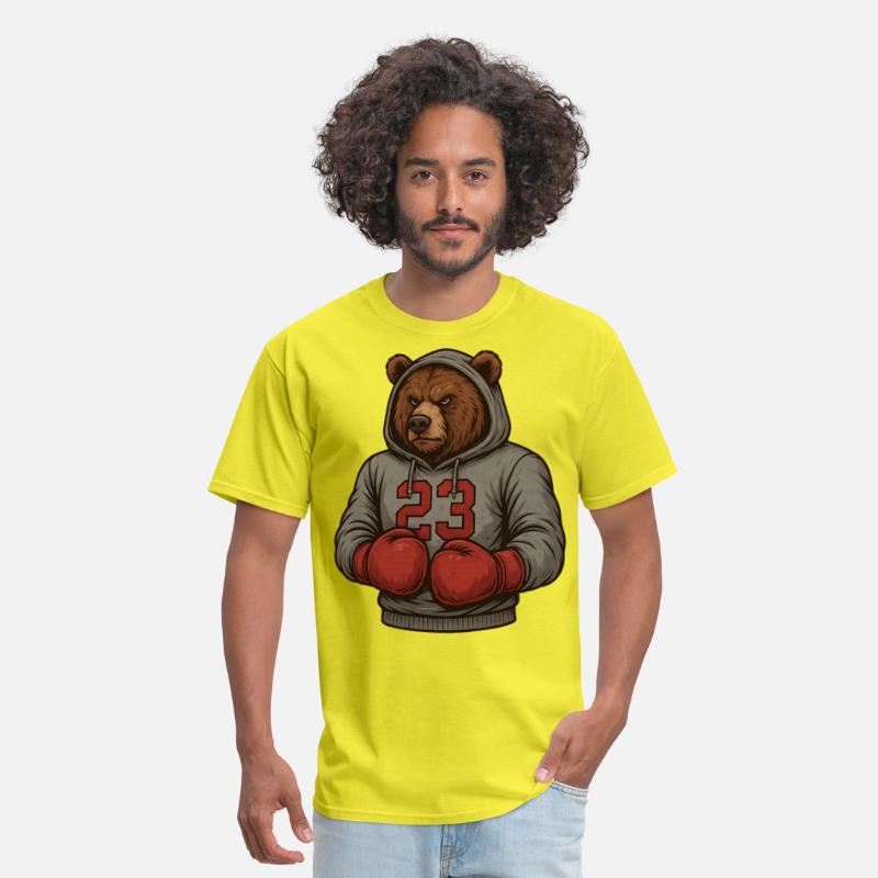 Bear 23 Boxing Hoodie Grizzly Gym Fighter Tee
