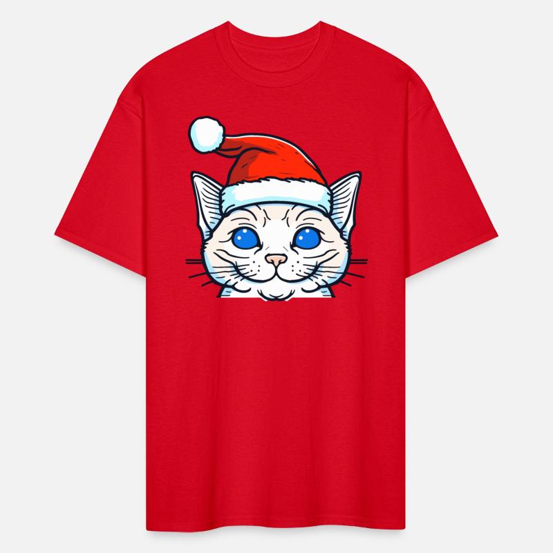 Beautiful cat wearing Christmas hat