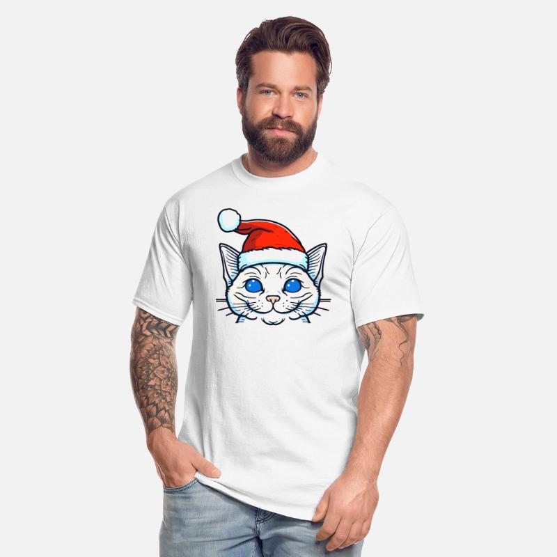 Beautiful cat wearing Christmas hat