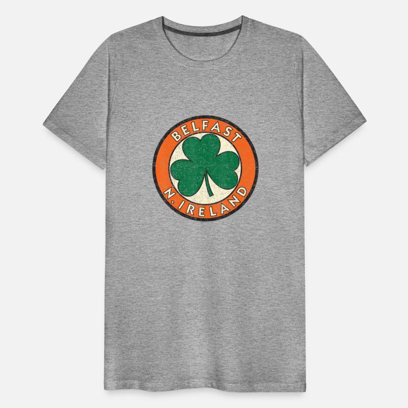 Belfast Vintage Shamrock Road Sign Distressed Prin