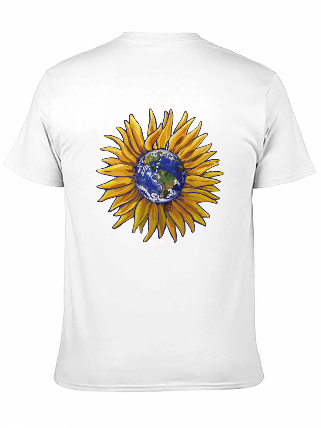 Sunflower Earth Graphic T-Shirt - Black Cotton Blend
