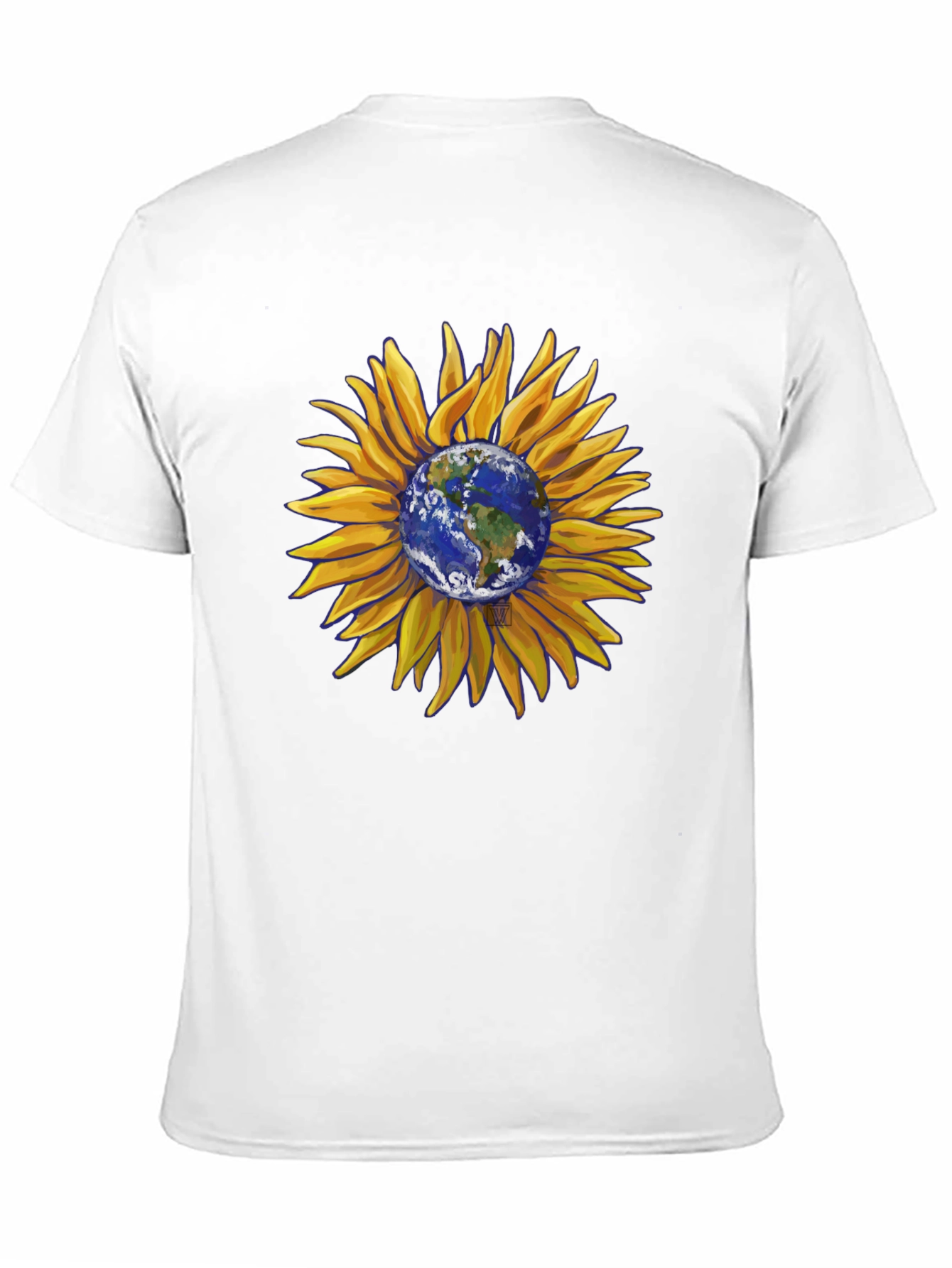 Sunflower Earth Graphic T-Shirt - Black Cotton Blend