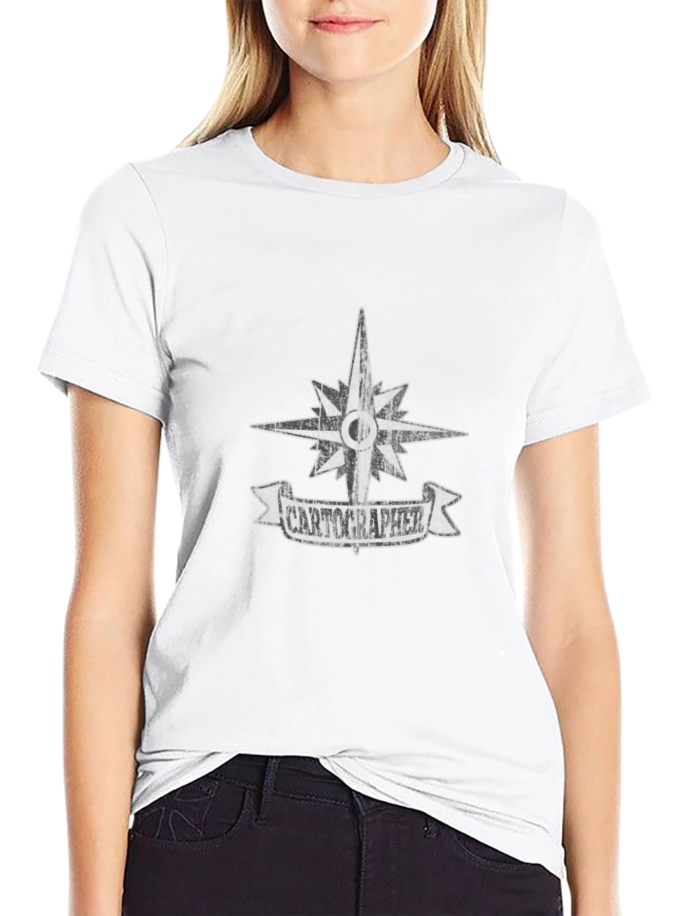 Cartographer Compass Graphic Black T-Shirt