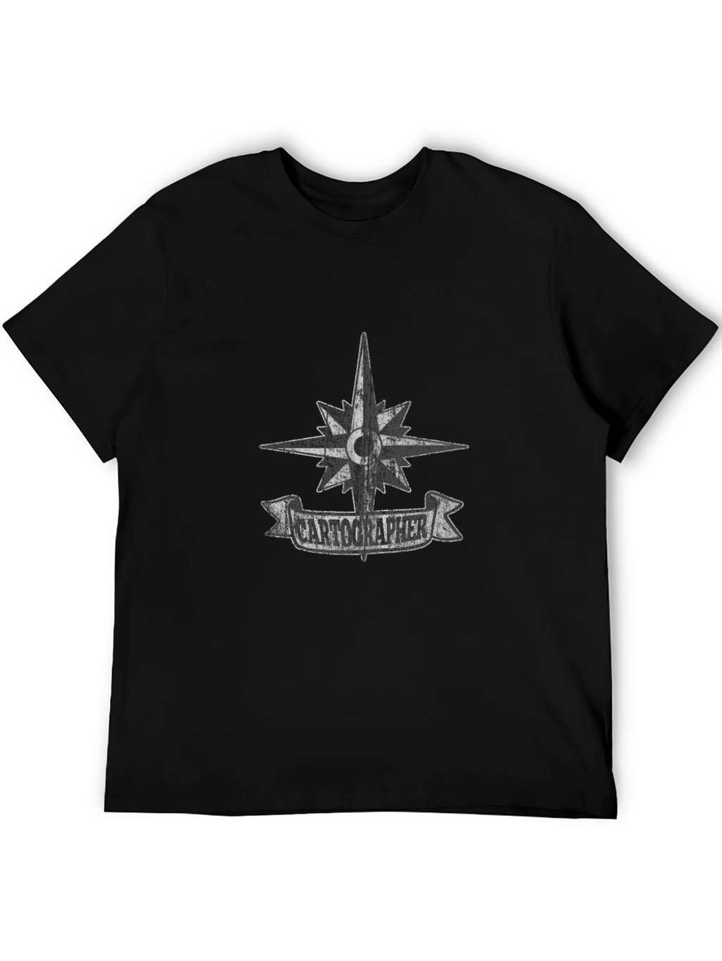Cartographer Compass Graphic Black T-Shirt