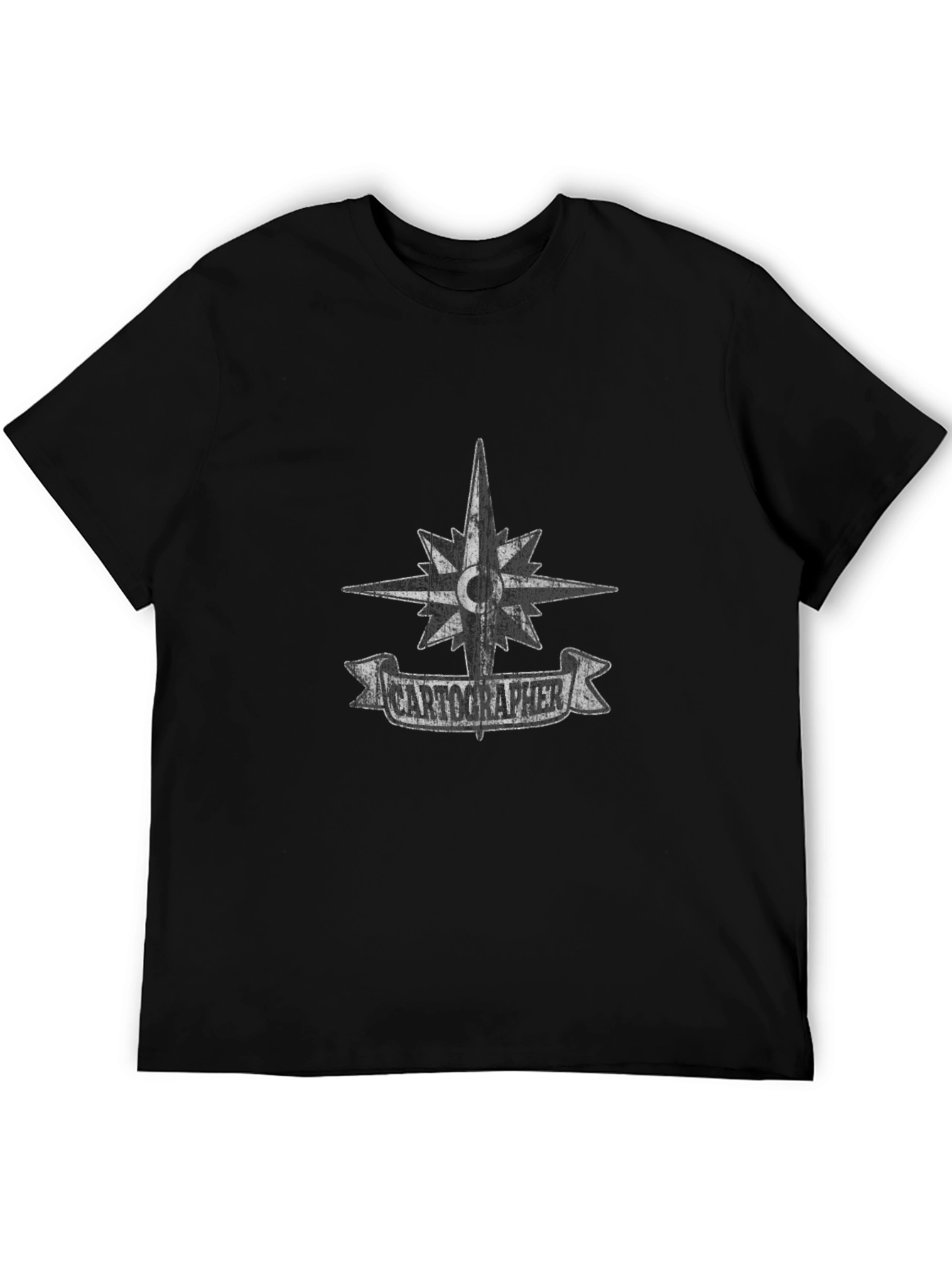 Cartographer Compass Graphic Black T-Shirt