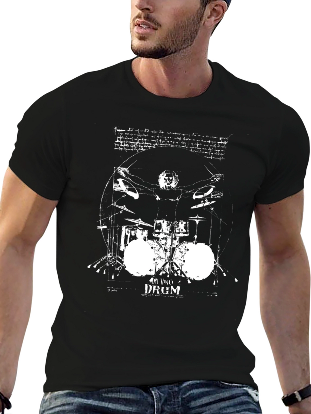 Da Vinci Drummer Black T-Shirt