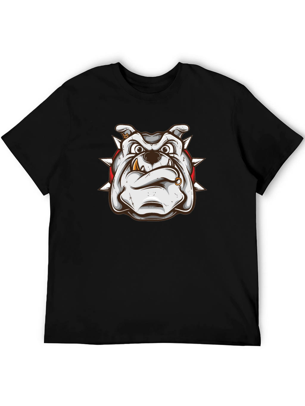 Bulldog Graphic Print Black T-Shirt