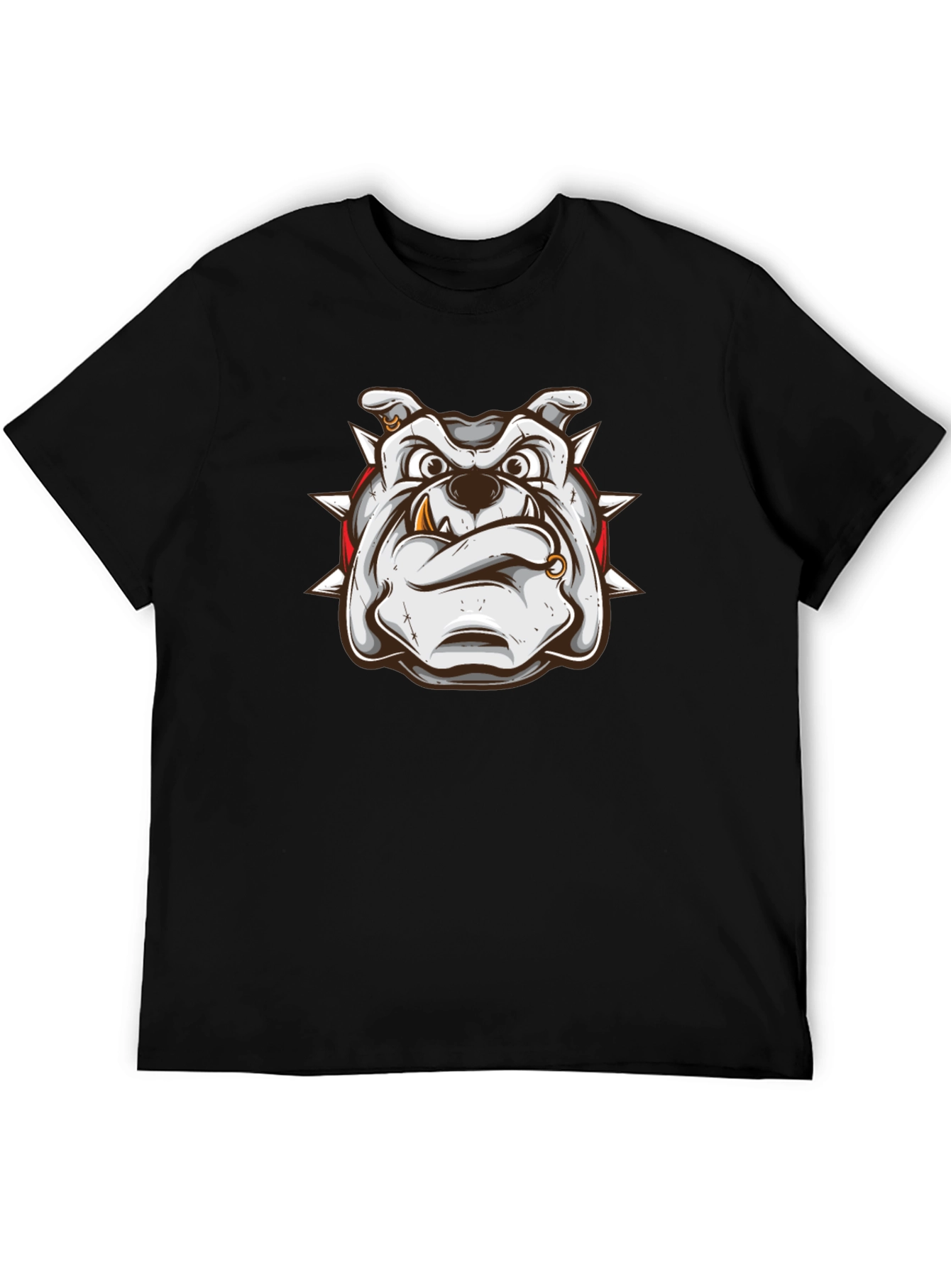 Bulldog Graphic Print Black T-Shirt