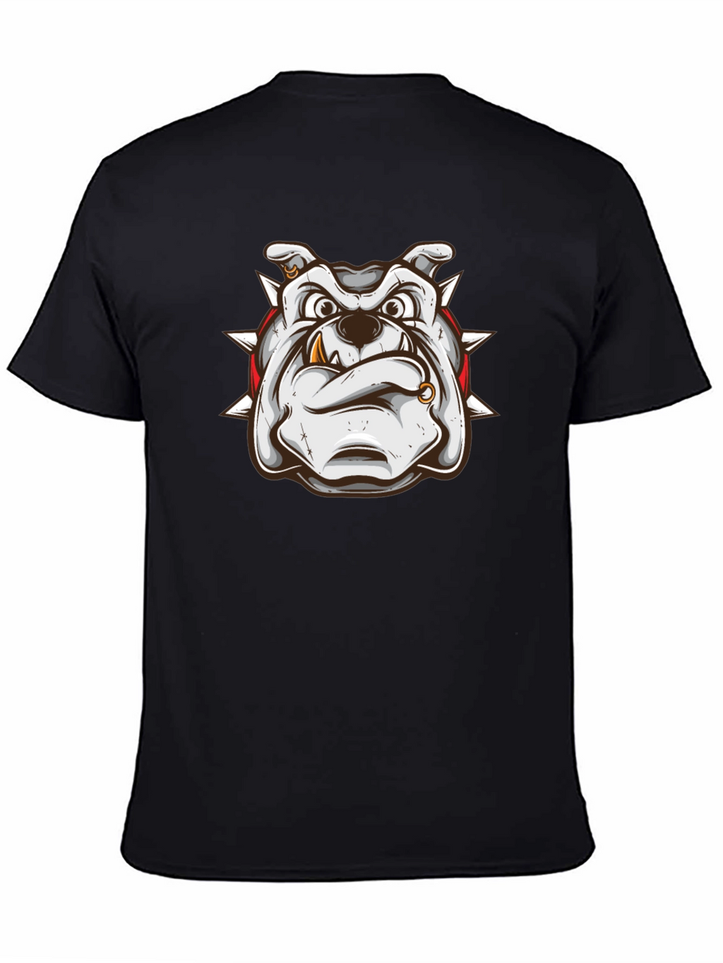 Bulldog Graphic Print Black T-Shirt