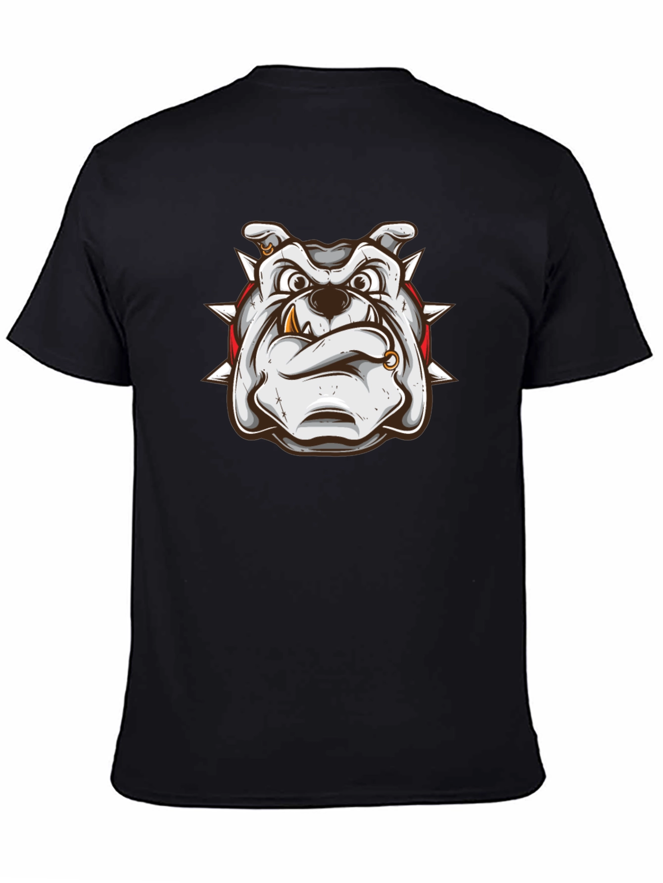 Bulldog Graphic Print Black T-Shirt