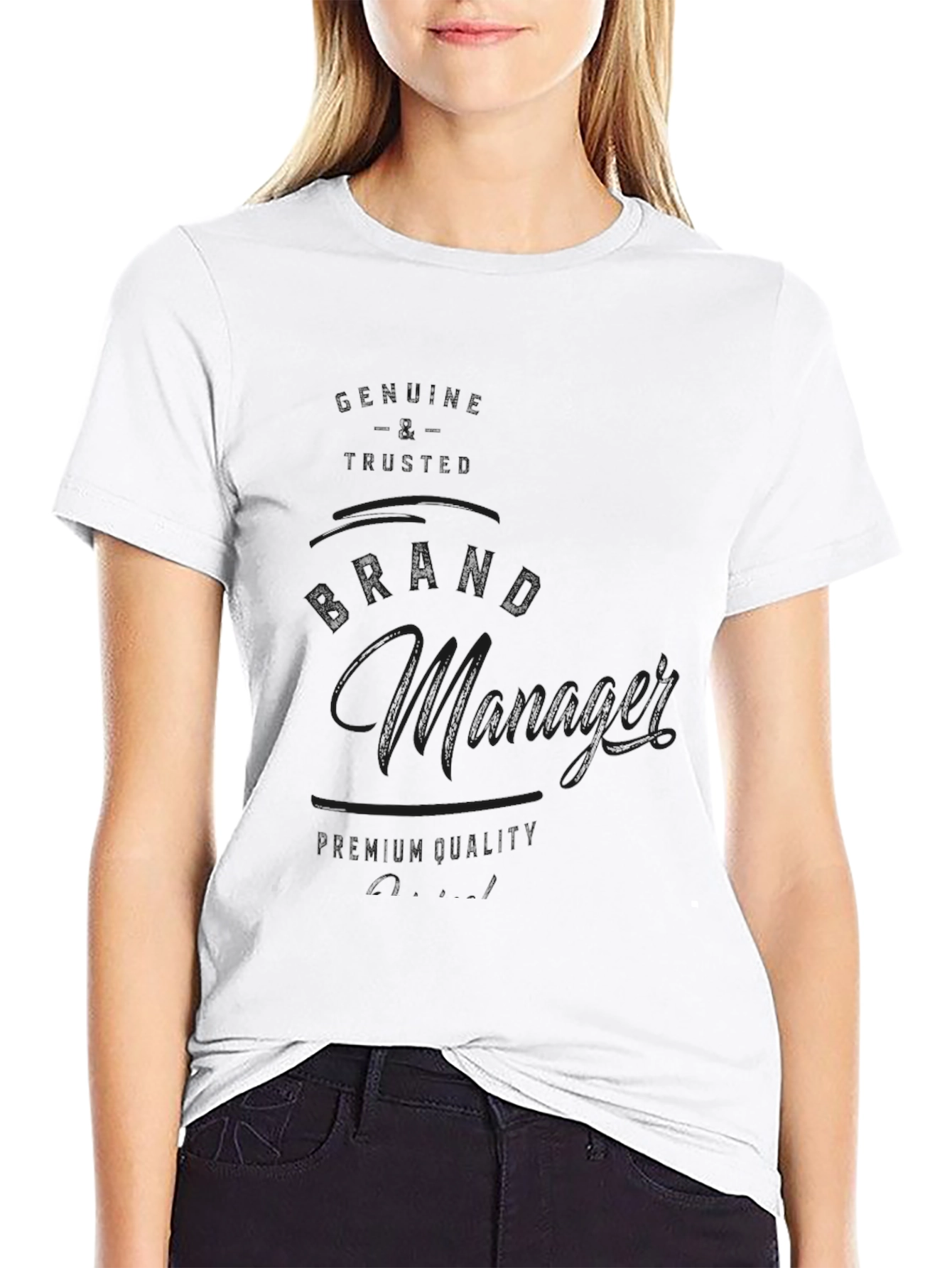Black The Manager Crew Neck T-Shirt