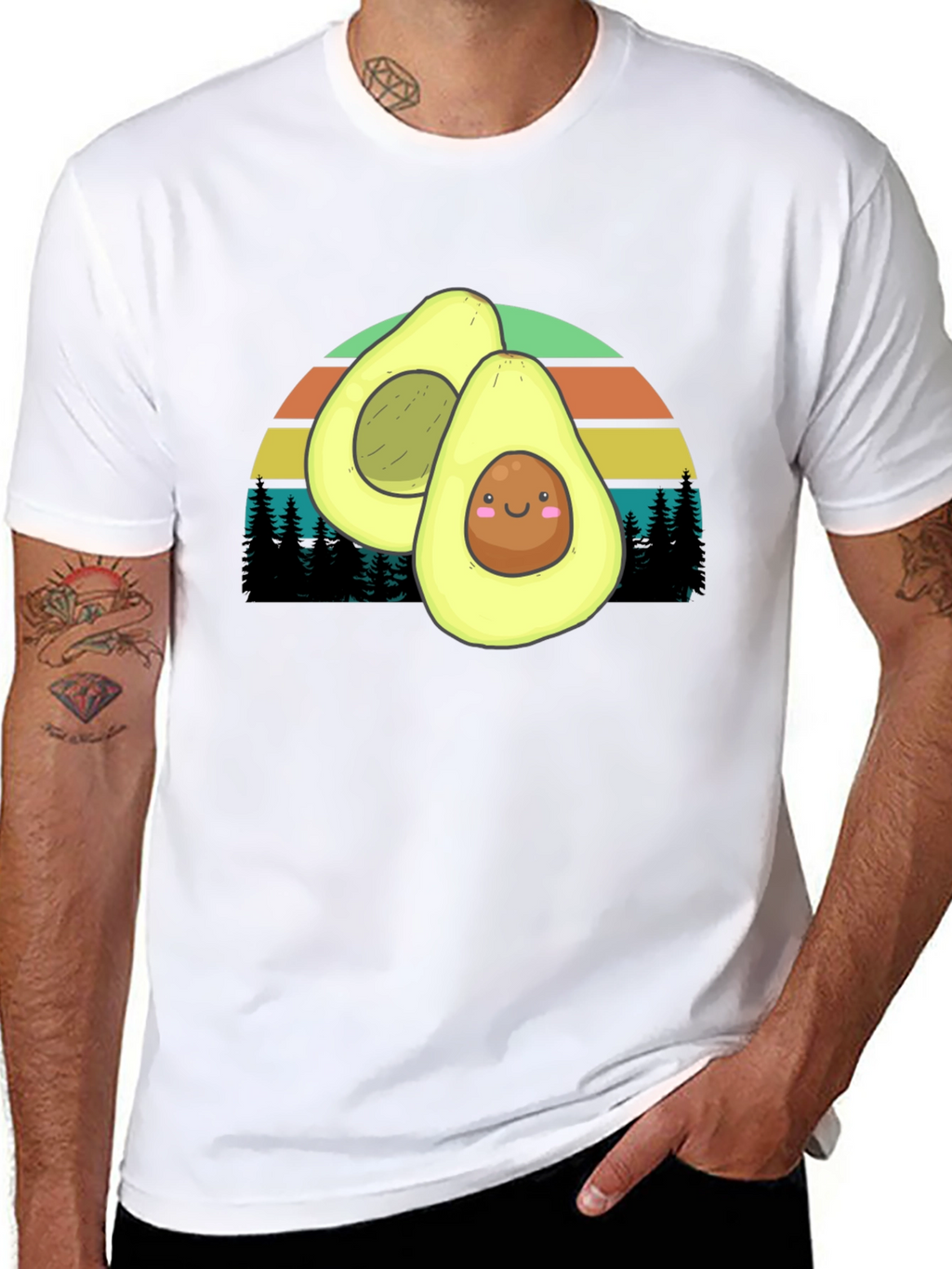 Avocado Sunset Graphic Tee - Cute & Comfy