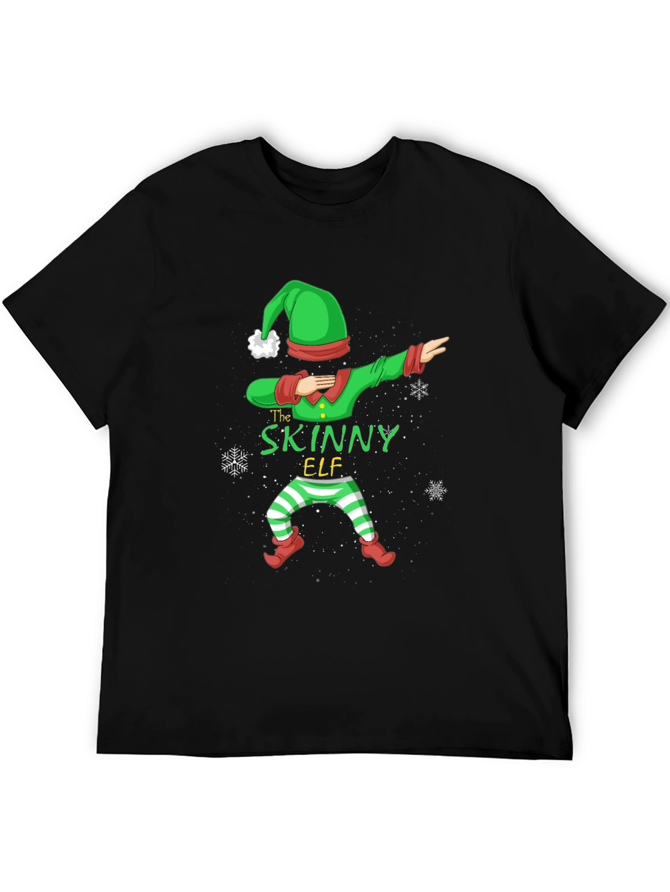Funny Skinny Elf Dabbing Graphic T-Shirt