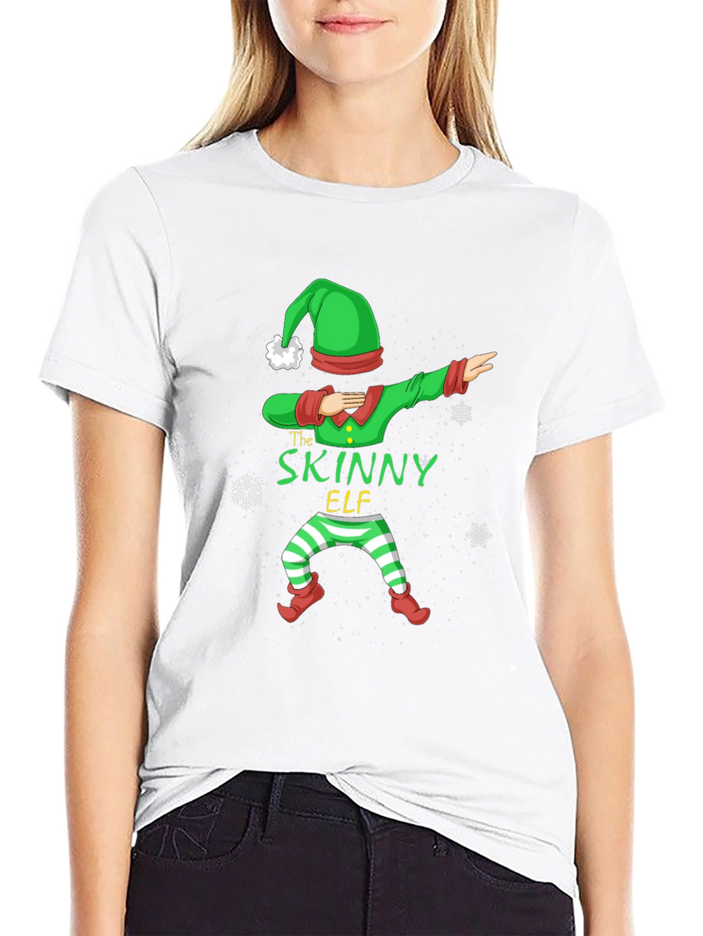 Funny Skinny Elf Dabbing Graphic T-Shirt