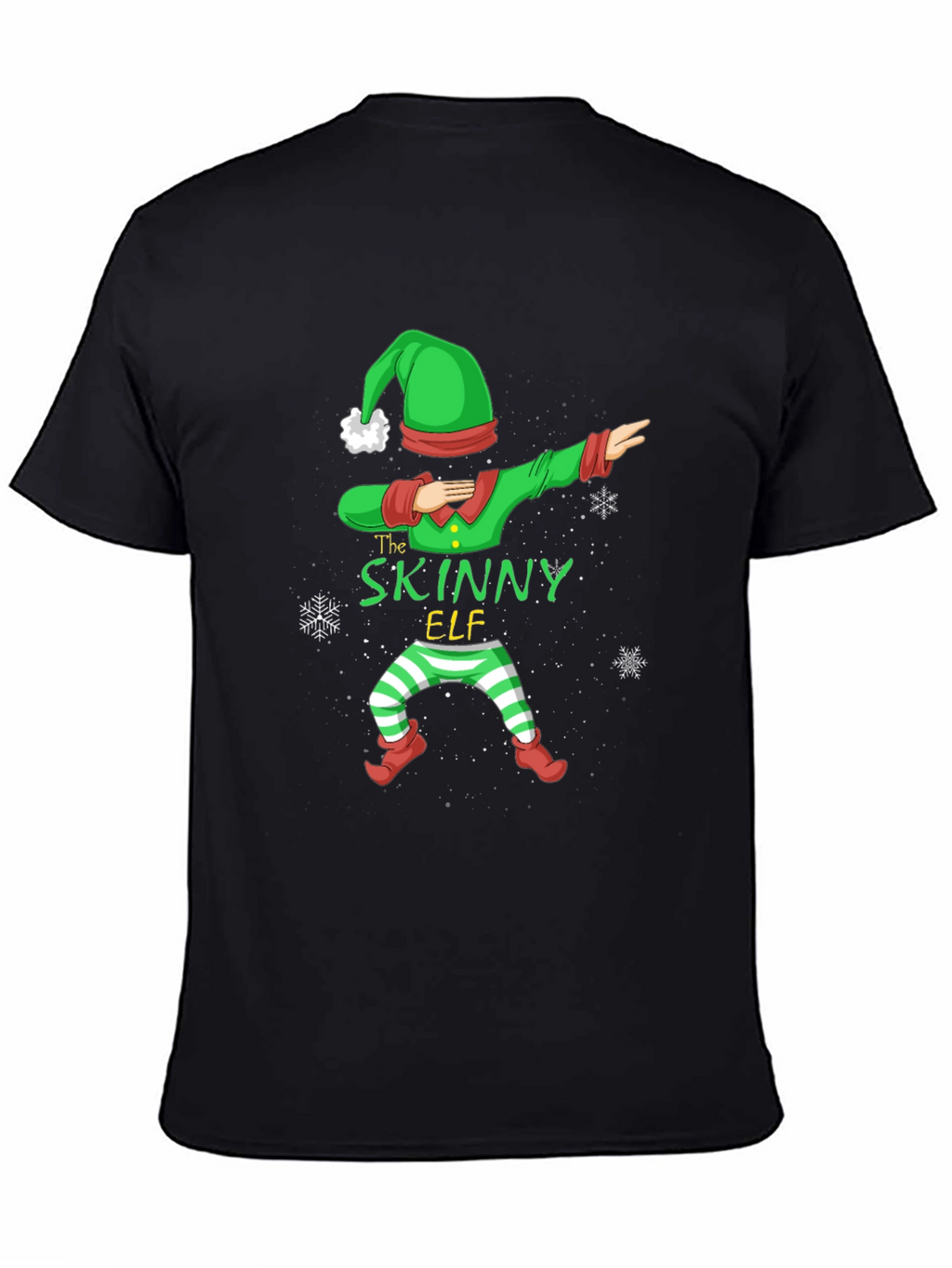 Funny Skinny Elf Dabbing Graphic T-Shirt