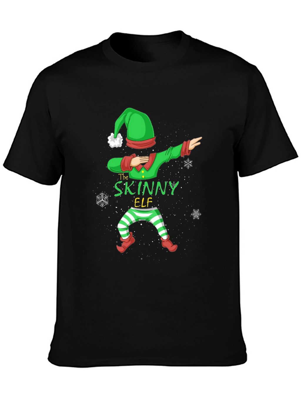 Funny Skinny Elf Dabbing Graphic T-Shirt