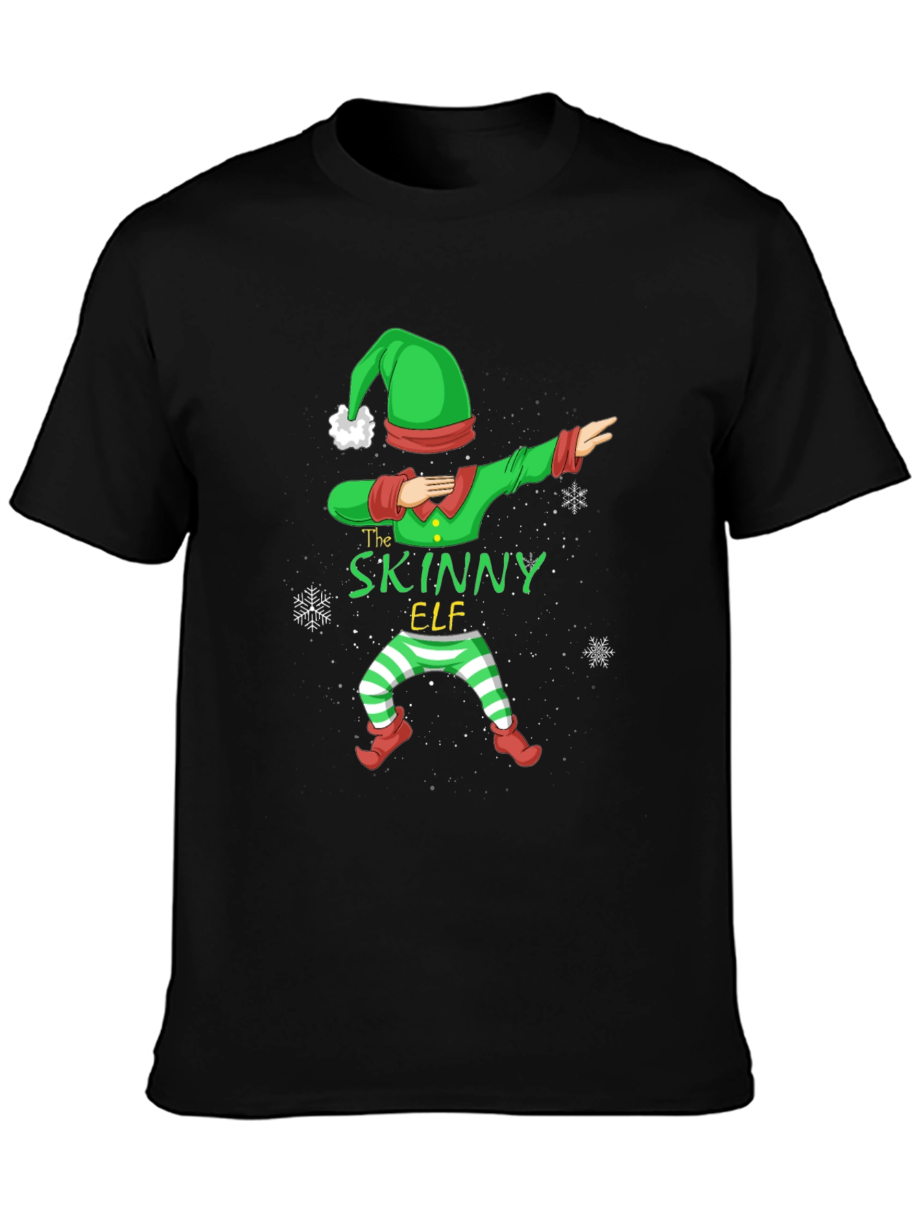 Funny Skinny Elf Dabbing Graphic T-Shirt