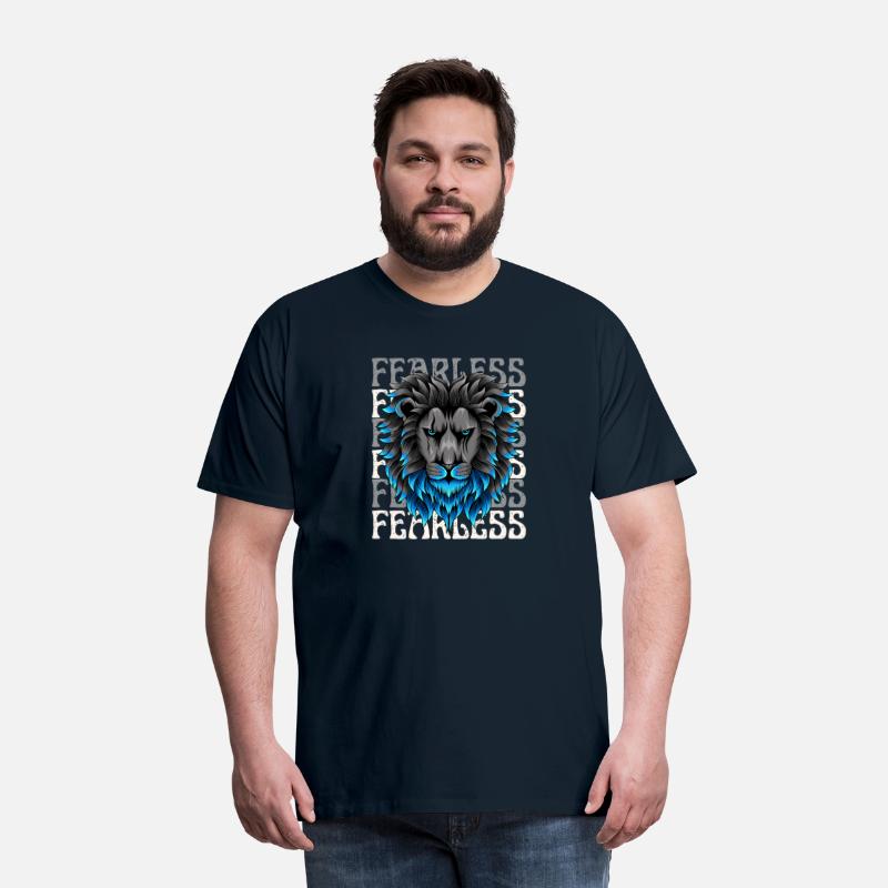 Black Blue Illustrative Fearless T Shirt