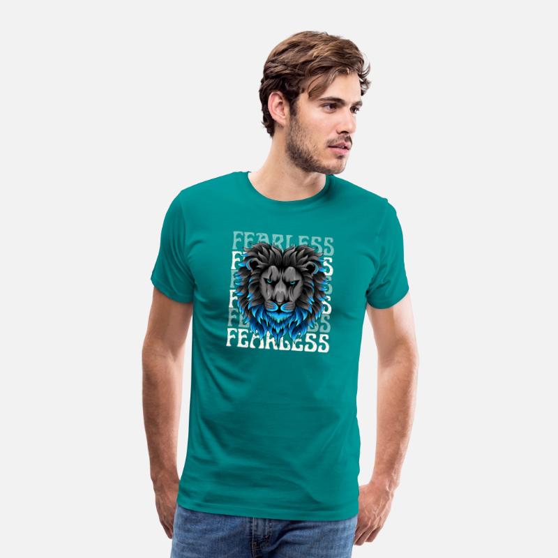 Black Blue Illustrative Fearless T Shirt