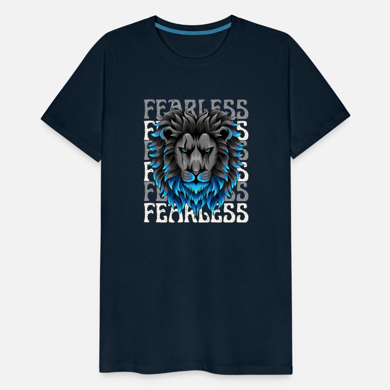 Black Blue Illustrative Fearless T Shirt