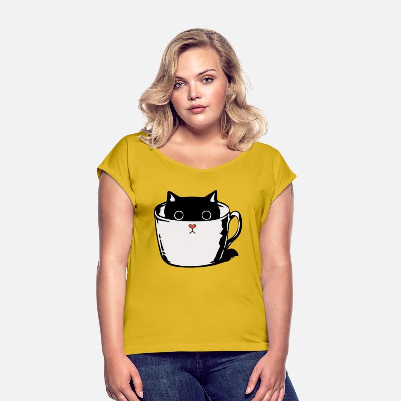 Black kitten with red nose hiding in a cup