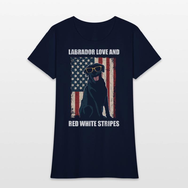 Black Lab Dog Holding July 4th Patriotic USA Flag