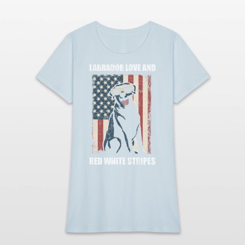 Black Lab Dog Holding July 4th Patriotic USA Flag