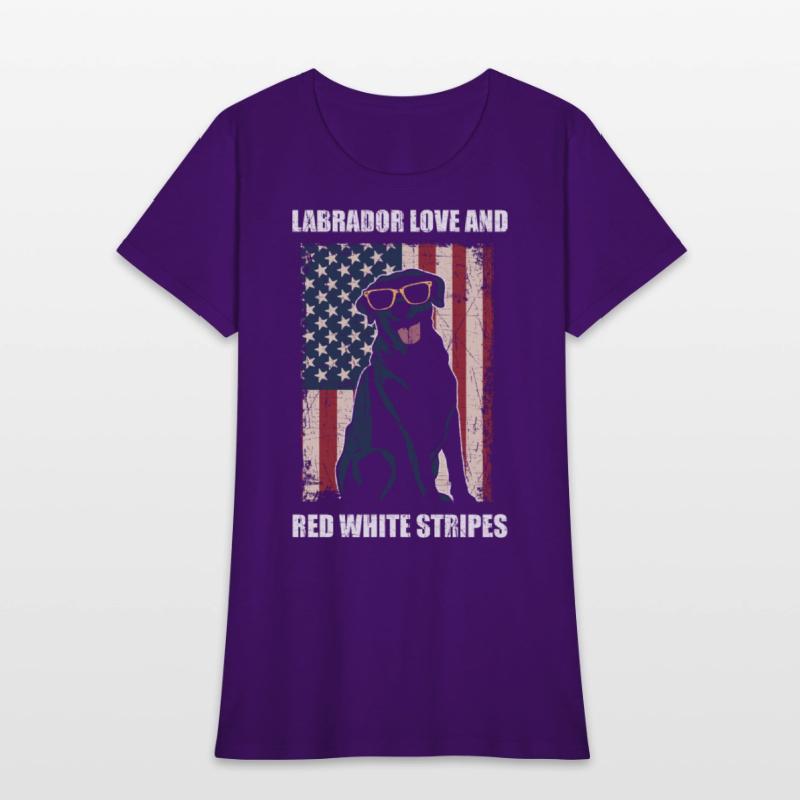 Black Lab Dog Holding July 4th Patriotic USA Flag