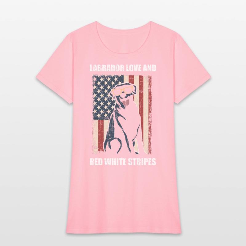 Black Lab Dog Holding July 4th Patriotic USA Flag