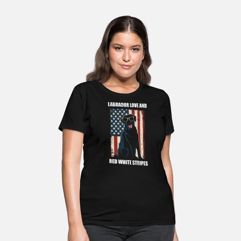 Black Lab Dog Holding July 4th Patriotic USA Flag