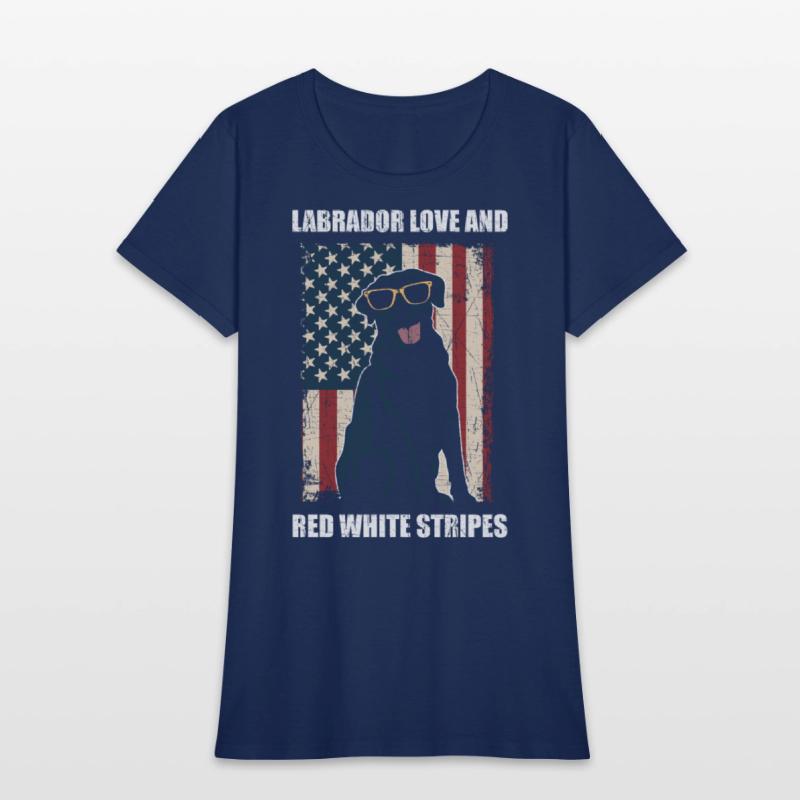 Black Lab Dog Holding July 4th Patriotic USA Flag