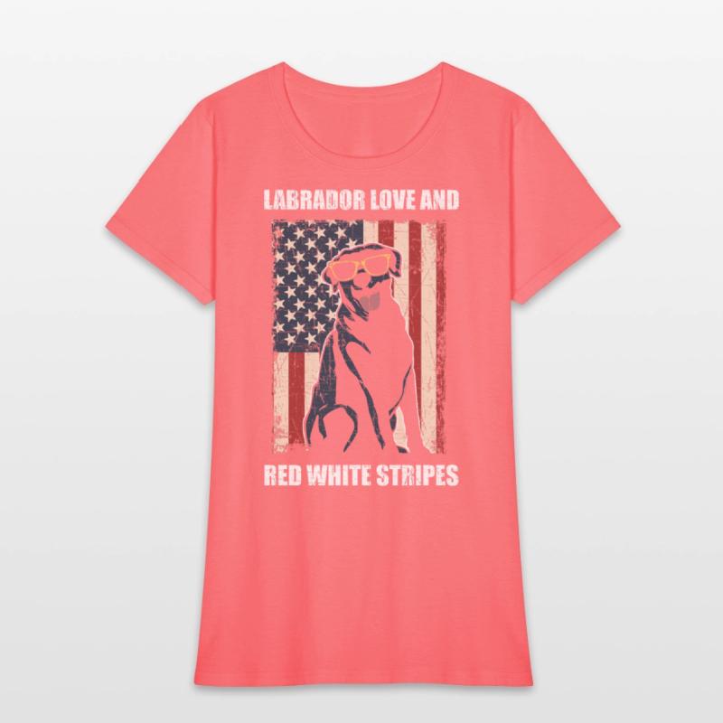 Black Lab Dog Holding July 4th Patriotic USA Flag