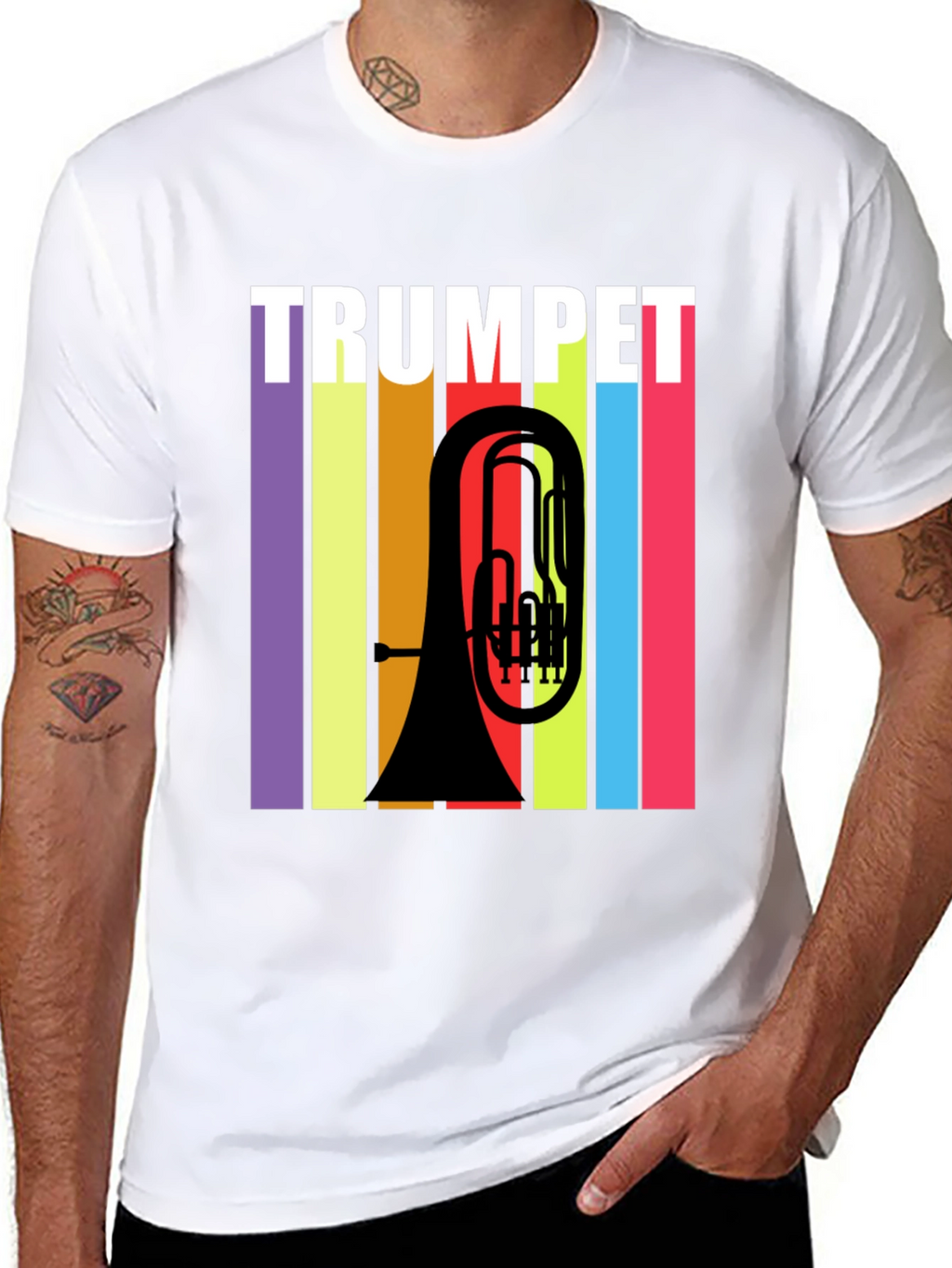Trumpet Retro Style Graphic T-Shirt - Music Lover Tee