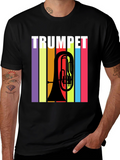 Trumpet Retro Style Graphic T-Shirt - Music Lover Tee
